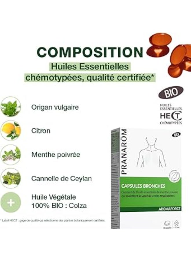 PRANAROM Pranarôm Aromaforce Organic Bronchial Capsules 30 Capsules - Image 2